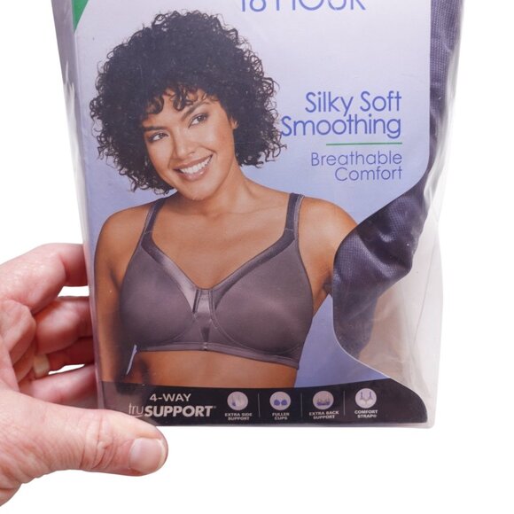 LN Playtex Full Figure 18 Hour Sleek & Smooth Wireless Bra Sz 38DDD Private Jet - Picture 8 of 10